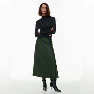 Aritzia Wilfred Silk Satin Effect Midi Skirt